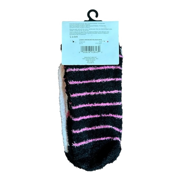 Cool Chick Micro Velour Women's Low Cut Cozy Socks 2 Pair Shoe Size 4-10 NEW - Picture 2 of 5